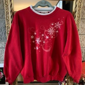Vintage Sweatshirt Snowflake Sweater 80’s 90’s Large